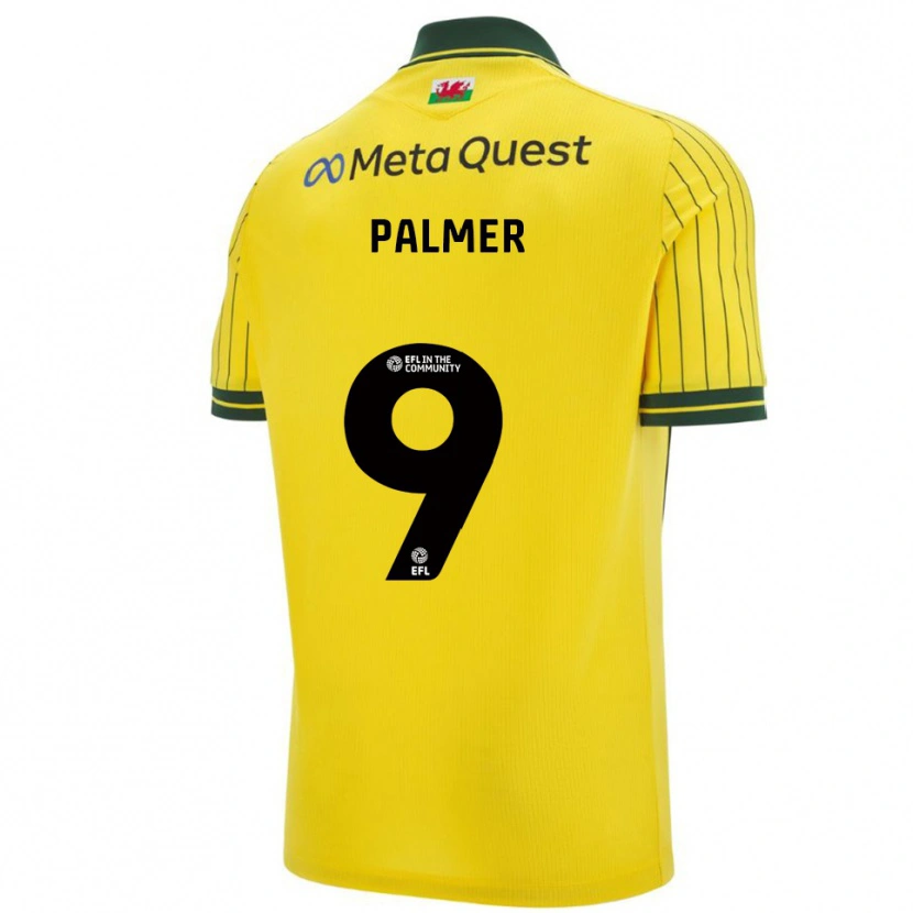 Danxen Dames Ollie Palmer #9 Geel Groen Uitshirt Uittenue 2025/26 T-Shirt België