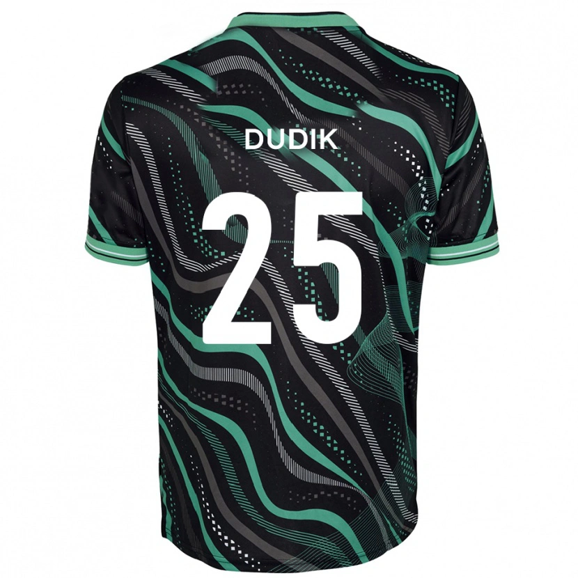Danxen Dames Anton Dudik #25 Zwart Groen Uitshirt Uittenue 2025/26 T-Shirt België