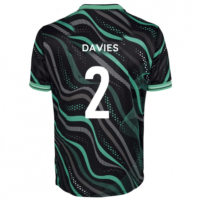 Danxen Dames Archie Davies #2 Zwart Groen Uitshirt Uittenue 2025/26 T-Shirt België