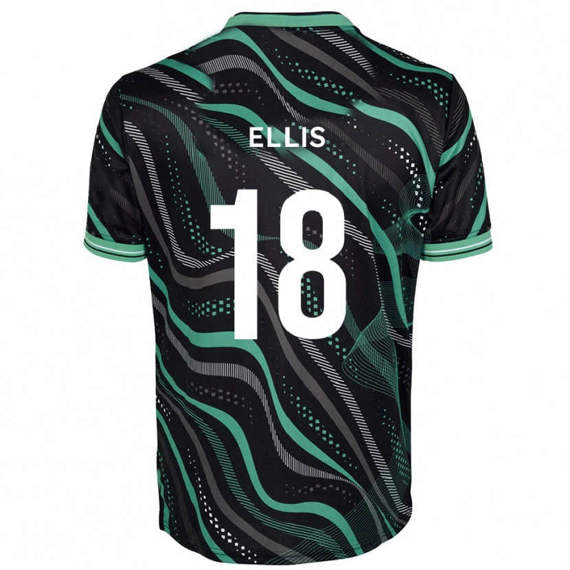 Danxen Dames Jack Ellis #18 Zwart Groen Uitshirt Uittenue 2025/26 T-Shirt België