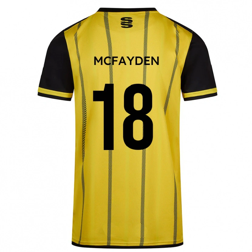 Danxen Dames Lincoln Mcfayden #18 Geel Zwart Uitshirt Uittenue 2025/26 T-Shirt België