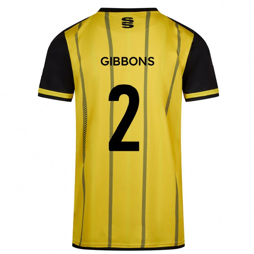 Danxen Dames Sam Gibbons #2 Geel Zwart Uitshirt Uittenue 2025/26 T-Shirt België