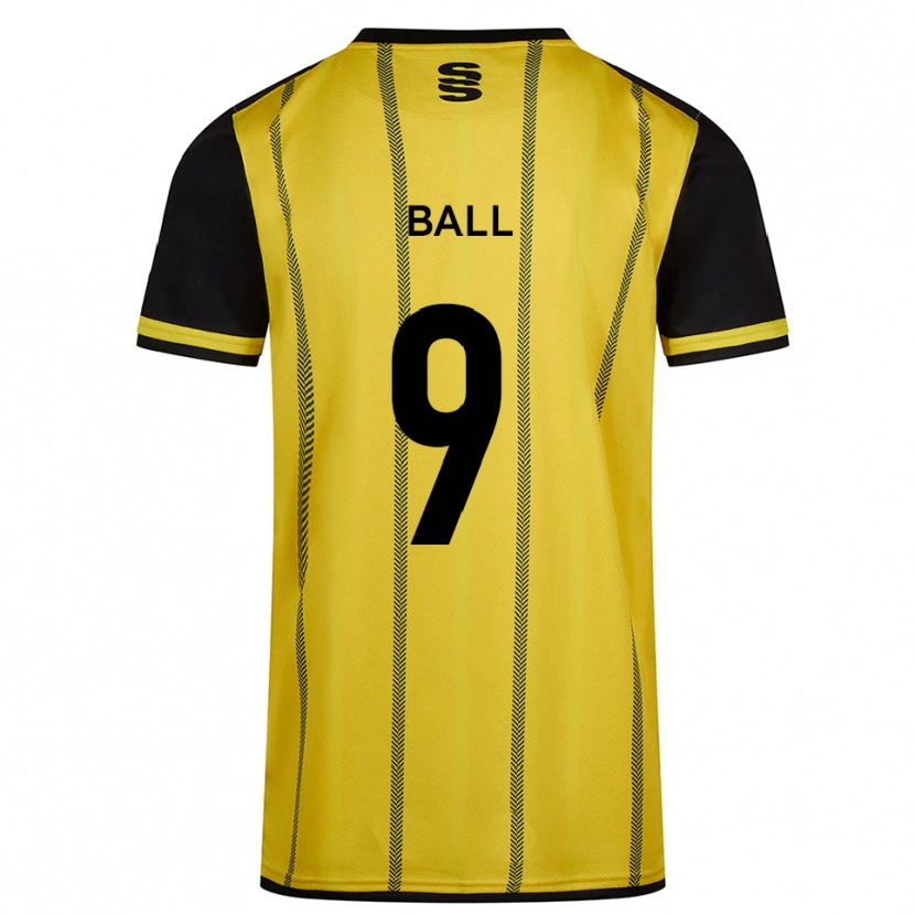 Danxen Dames Theo Ball #9 Geel Zwart Uitshirt Uittenue 2025/26 T-Shirt België
