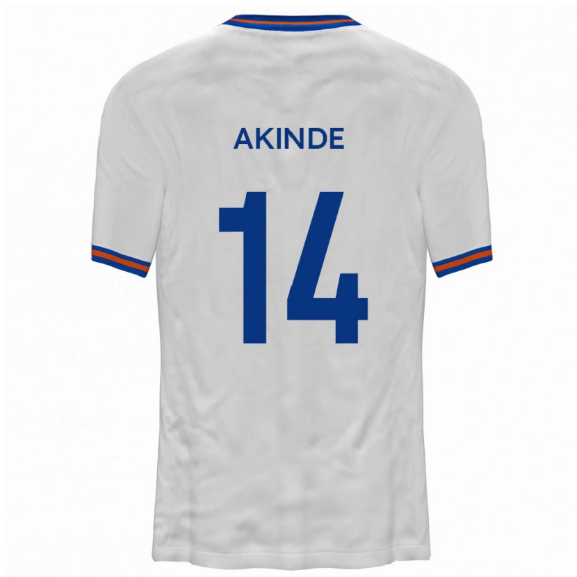 Danxen Dames John Akinde #14 Wit Blauw Uitshirt Uittenue 2025/26 T-Shirt België