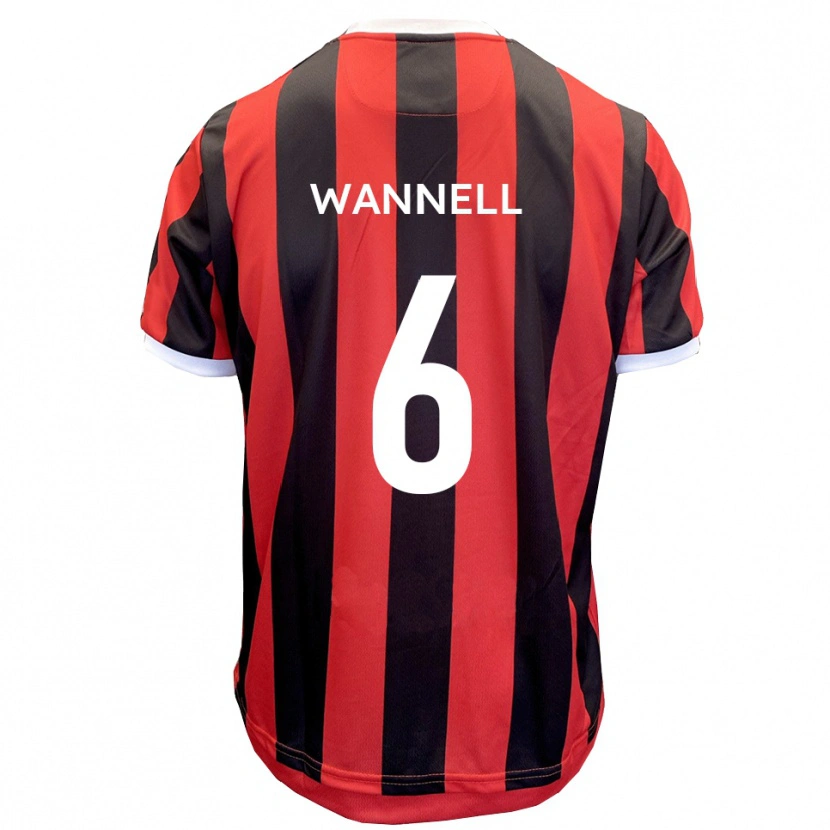 Danxen Dames Jake Wannell #6 Rood Zwart Uitshirt Uittenue 2025/26 T-Shirt België
