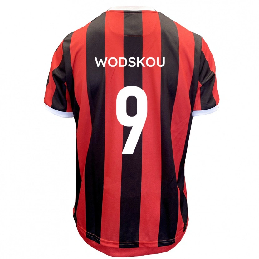 Danxen Dames Ben Wodskou #9 Rood Zwart Uitshirt Uittenue 2025/26 T-Shirt België