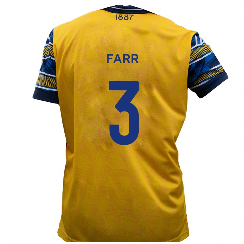 Danxen Dames Jacob Farr #3 Geel Zwart Uitshirt Uittenue 2025/26 T-Shirt België