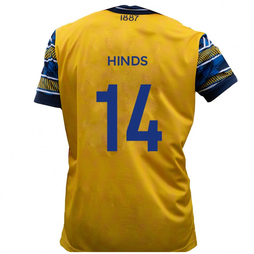 Danxen Dames Tariq Hinds #14 Geel Zwart Uitshirt Uittenue 2025/26 T-Shirt België