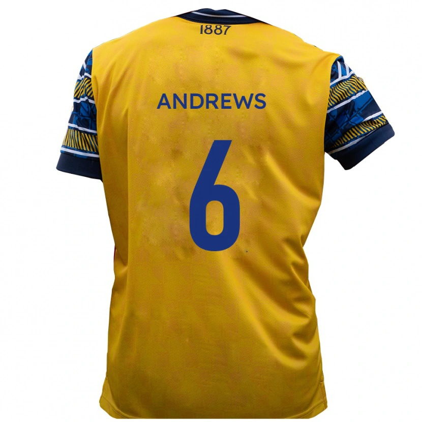 Danxen Dames Jamie Andrews #6 Geel Zwart Uitshirt Uittenue 2025/26 T-Shirt België
