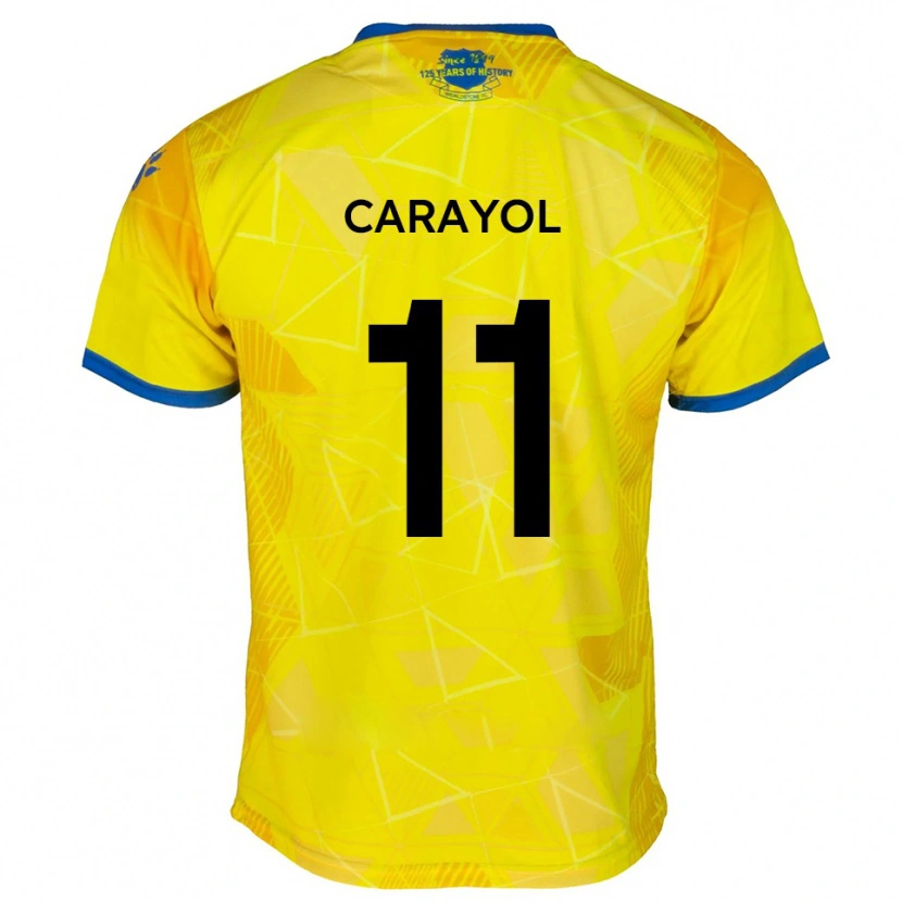 Danxen Dames Mustapha Carayol #11 Geel Blauw Uitshirt Uittenue 2025/26 T-Shirt België