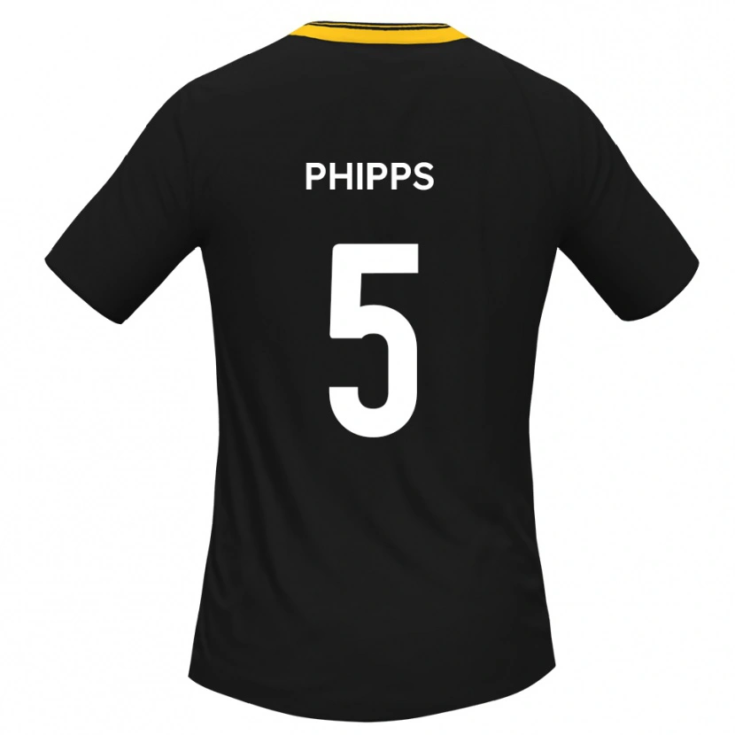 Danxen Dames Harry Phipps #5 Zwart Geel Uitshirt Uittenue 2025/26 T-Shirt België