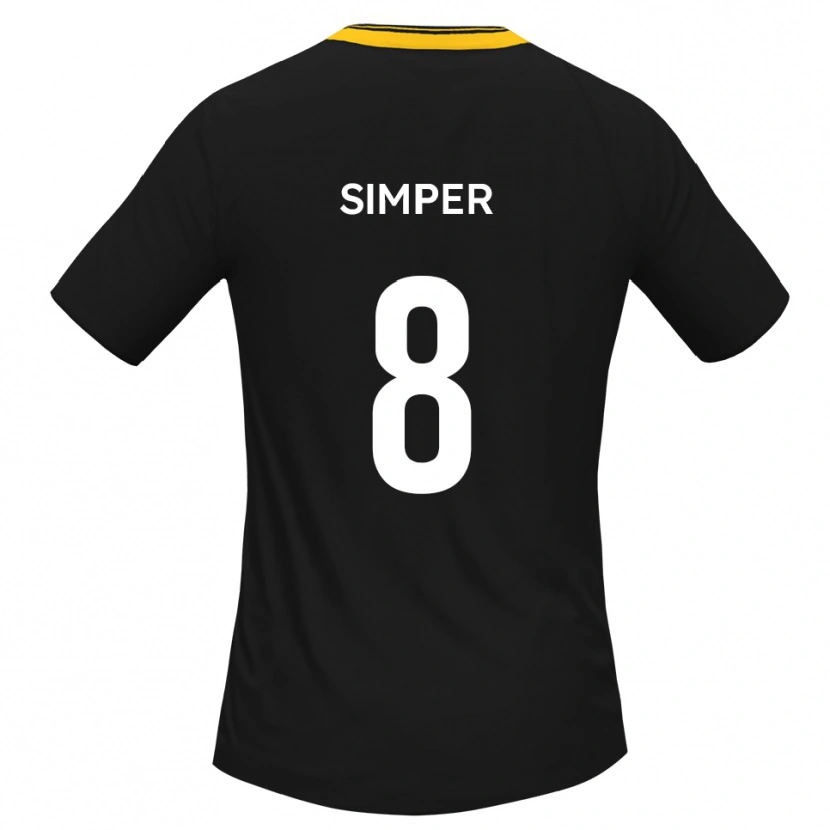 Danxen Dames Lewis Simper #8 Zwart Geel Uitshirt Uittenue 2025/26 T-Shirt België