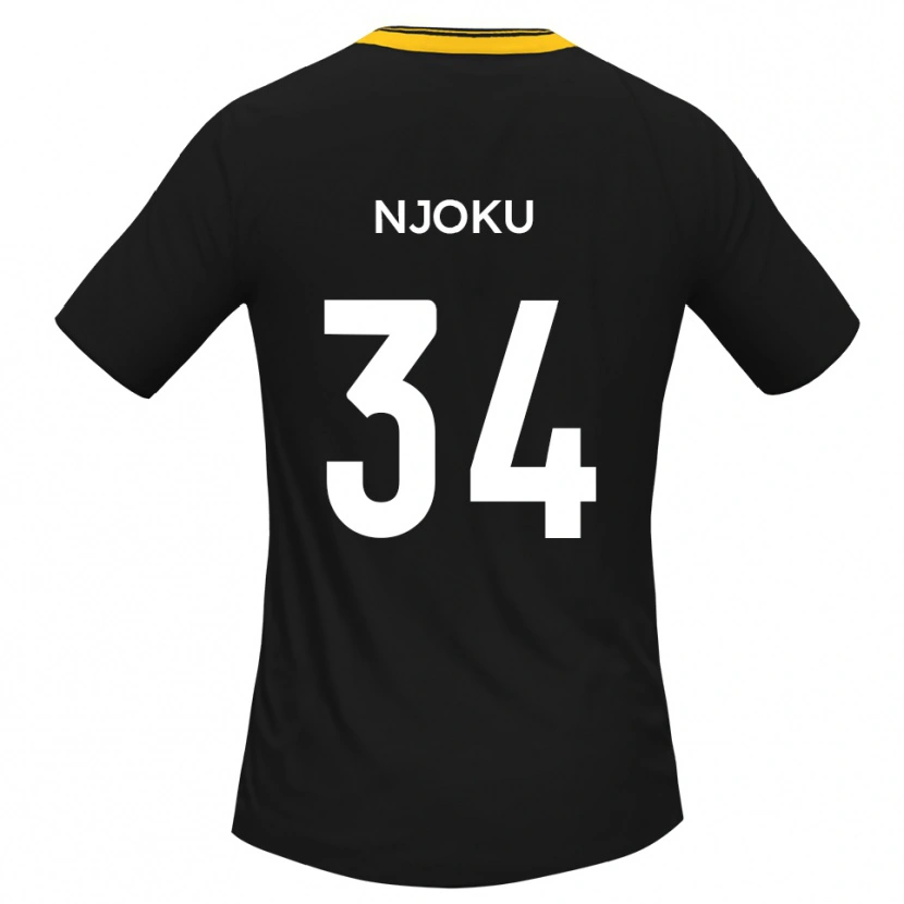 Danxen Dames Brandon Njoku #34 Zwart Geel Uitshirt Uittenue 2025/26 T-Shirt België