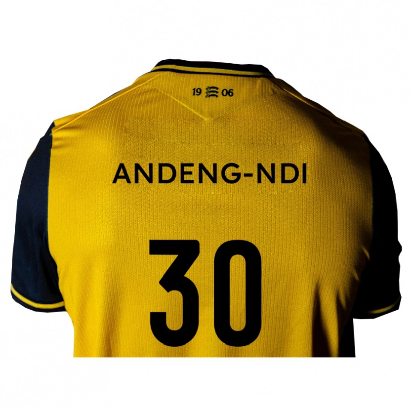 Danxen Dames Collin Andeng-Ndi #30 Geel Zwart Uitshirt Uittenue 2025/26 T-Shirt België