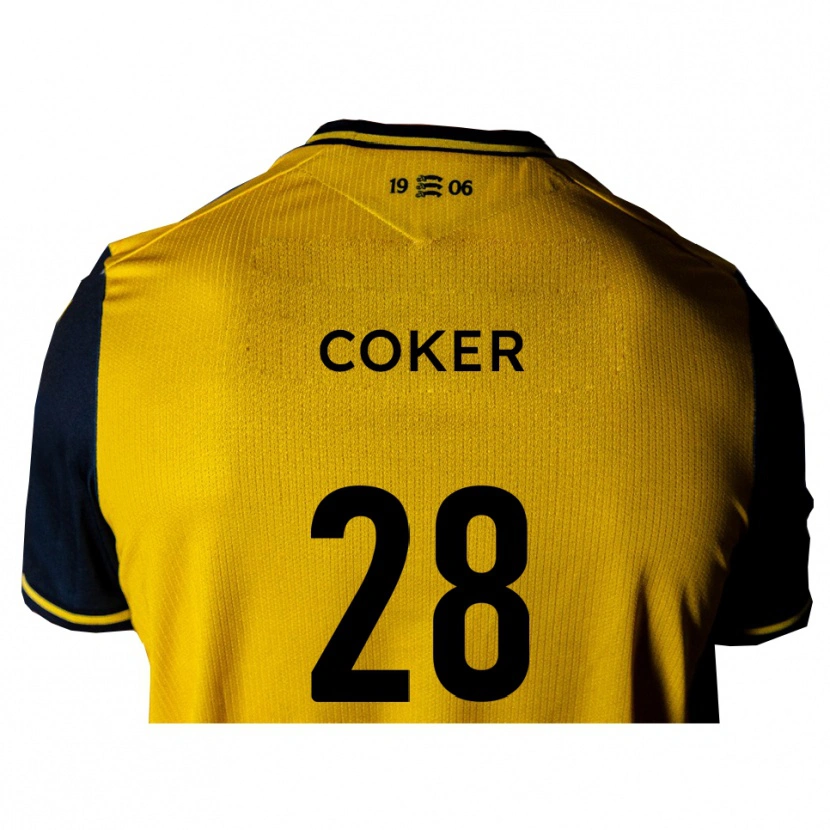 Danxen Dames Oliver Coker #28 Geel Zwart Uitshirt Uittenue 2025/26 T-Shirt België