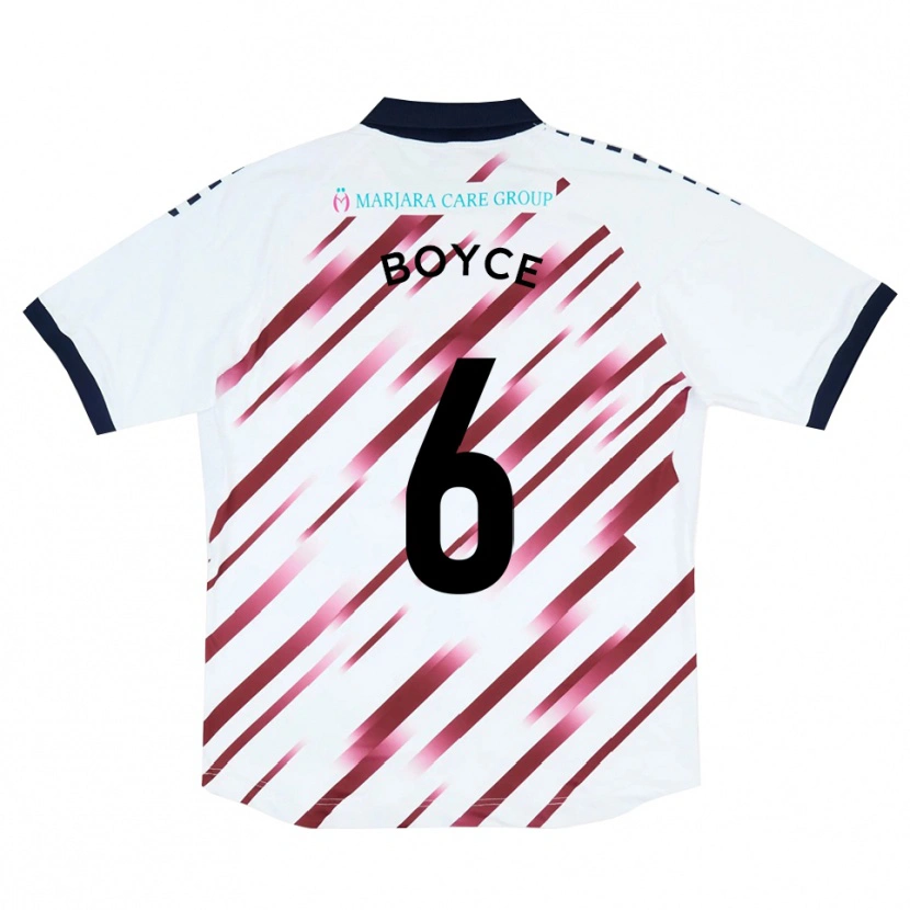 Danxen Dames Andrew Boyce #6 Wit Rood Uitshirt Uittenue 2025/26 T-Shirt België