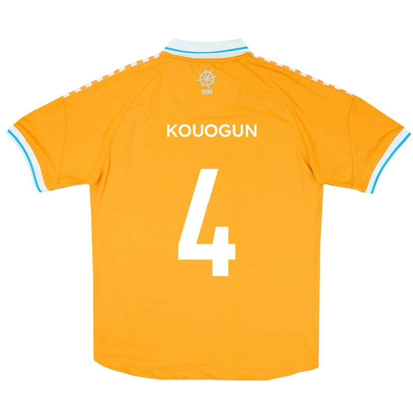 Danxen Dames Maxim Kouogun #4 Geel Blauw Uitshirt Uittenue 2025/26 T-Shirt België
