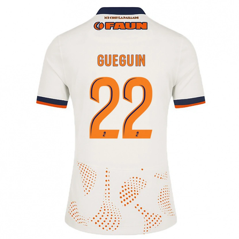 Danxen Dames Axel Guéguin #22 Wit Oranje Uitshirt Uittenue 2025/26 T-Shirt België