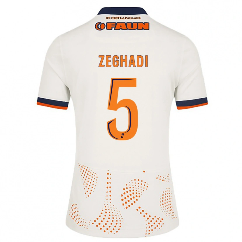 Danxen Dames Mohamed Zeghadi #5 Wit Oranje Uitshirt Uittenue 2025/26 T-Shirt België