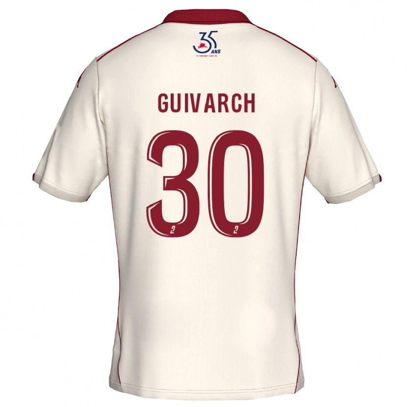 Danxen Dames Théo Guivarch #30 Wit Bourgondisch Uitshirt Uittenue 2025/26 T-Shirt België