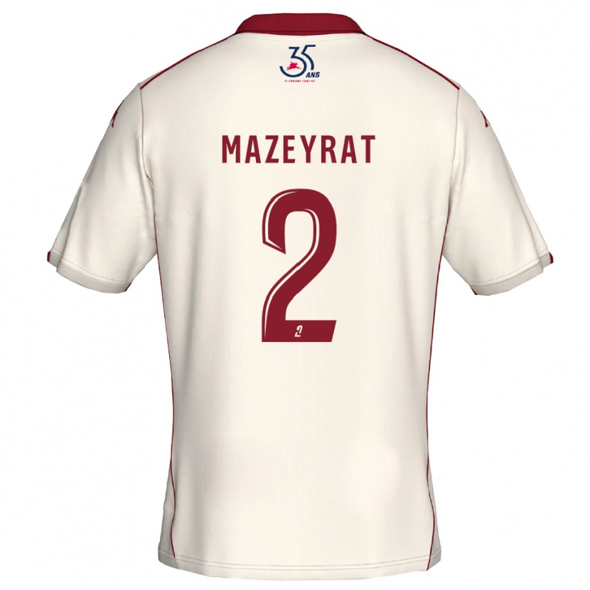 Danxen Dames Gabin Mazeyrat #2 Wit Bourgondisch Uitshirt Uittenue 2025/26 T-Shirt België
