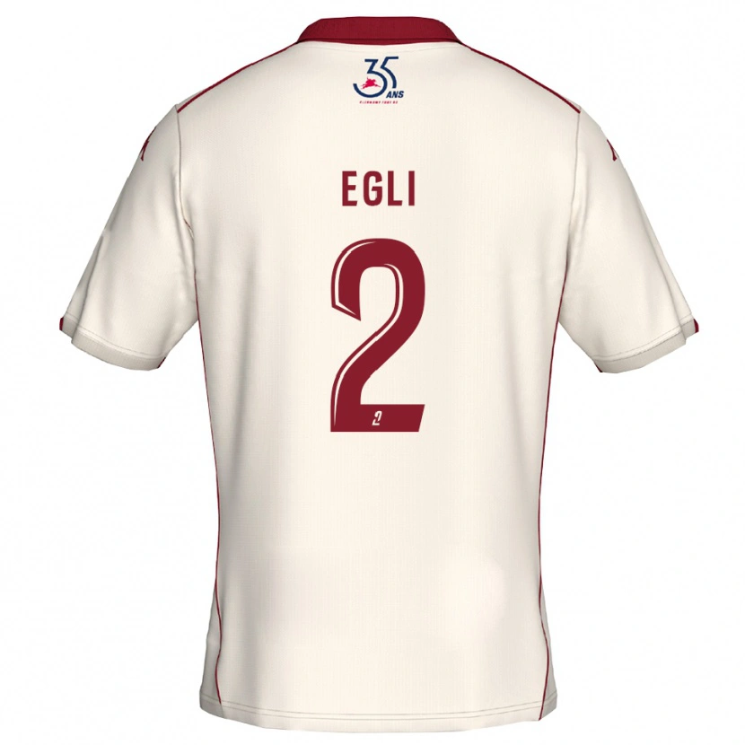 Danxen Dames Mattéo Egli #2 Wit Bourgondisch Uitshirt Uittenue 2025/26 T-Shirt België