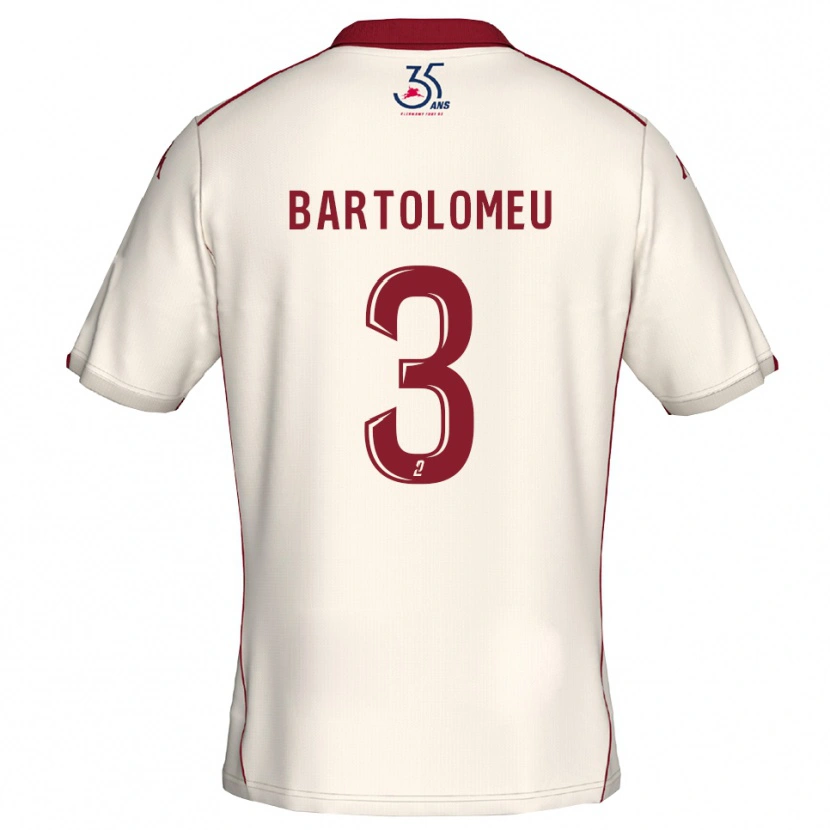 Danxen Dames Malo Bartolomeu #3 Wit Bourgondisch Uitshirt Uittenue 2025/26 T-Shirt België