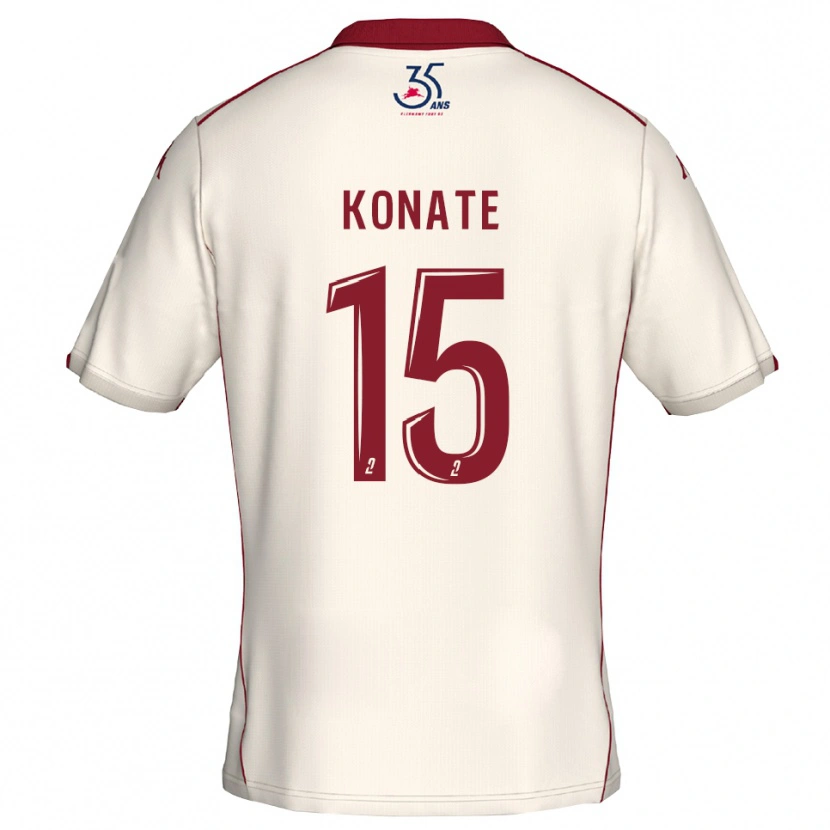 Danxen Dames Cheick Oumar Konaté #15 Wit Bourgondisch Uitshirt Uittenue 2025/26 T-Shirt België