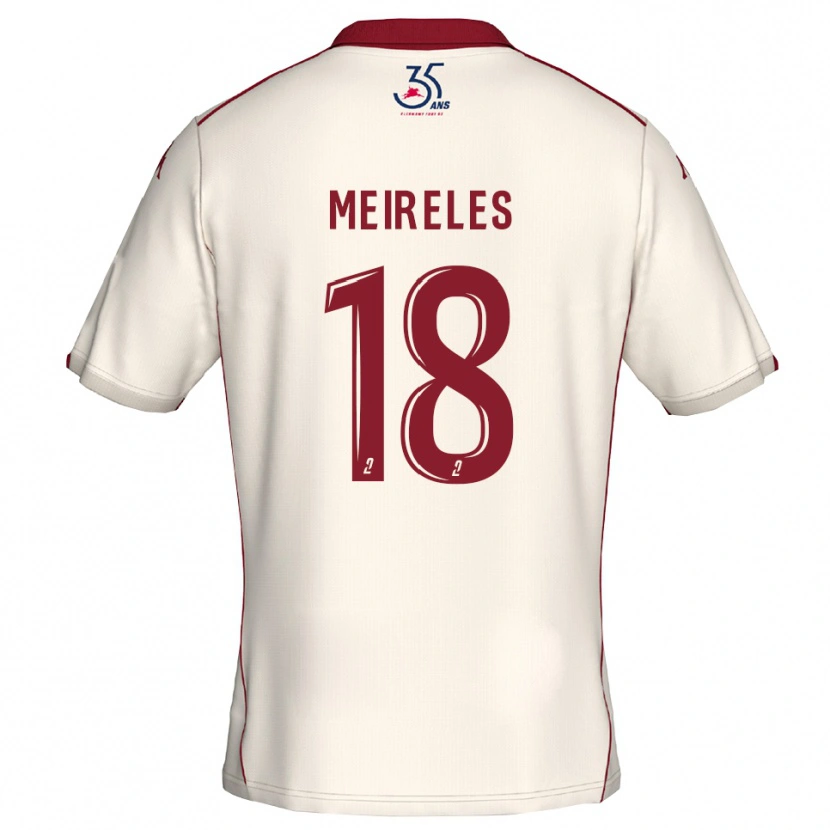 Danxen Dames Andreia Meireles #18 Wit Bourgondisch Uitshirt Uittenue 2025/26 T-Shirt België
