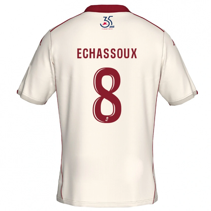Danxen Dames Augustin Echassoux #8 Wit Bourgondisch Uitshirt Uittenue 2025/26 T-Shirt België