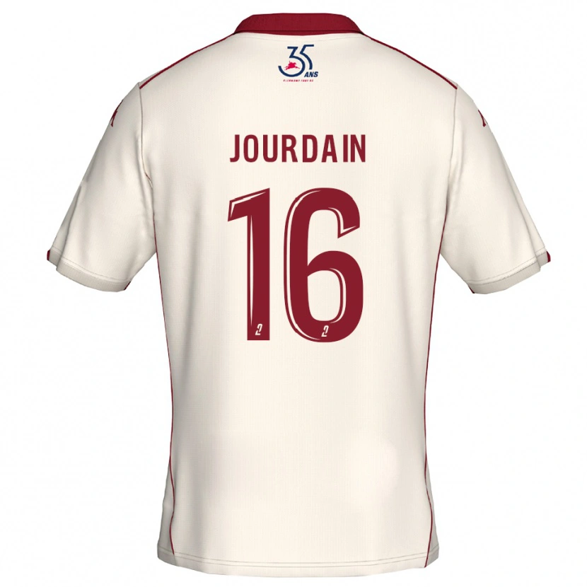 Danxen Dames Théo Jourdain #16 Wit Bourgondisch Uitshirt Uittenue 2025/26 T-Shirt België