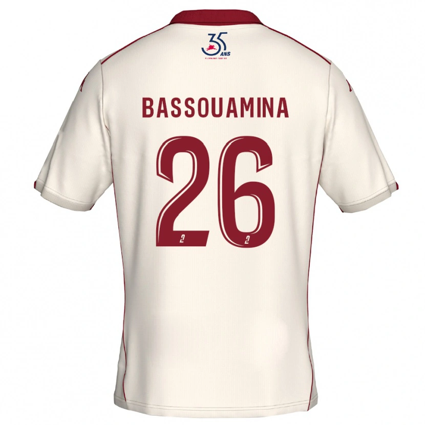 Danxen Dames Mons Bassouamina #26 Wit Bourgondisch Uitshirt Uittenue 2025/26 T-Shirt België