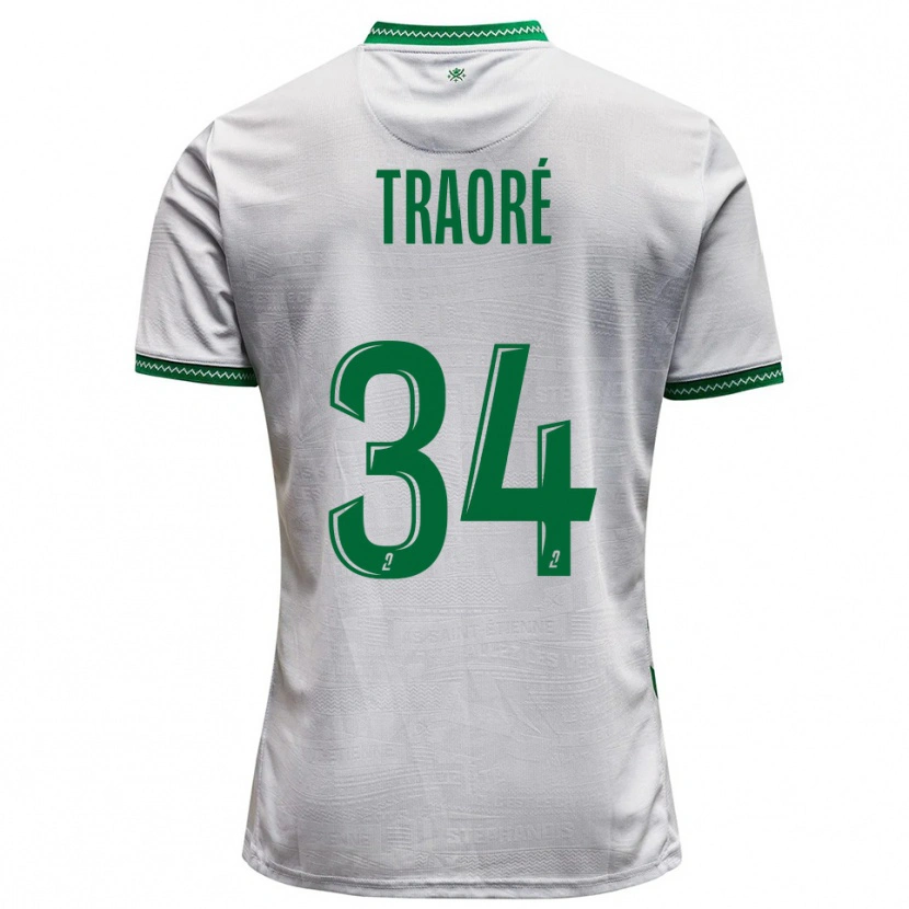 Danxen Dames Lassana Traoré #34 Wit Groen Uitshirt Uittenue 2025/26 T-Shirt België