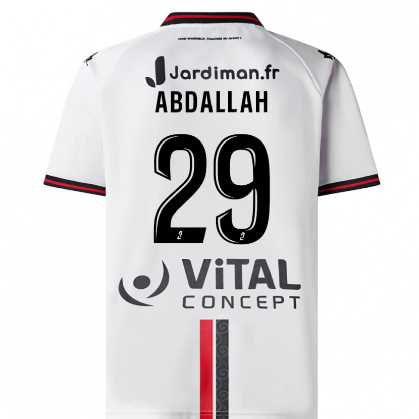Danxen Dames Akim Abdallah #29 Wit Rood Uitshirt Uittenue 2025/26 T-Shirt België