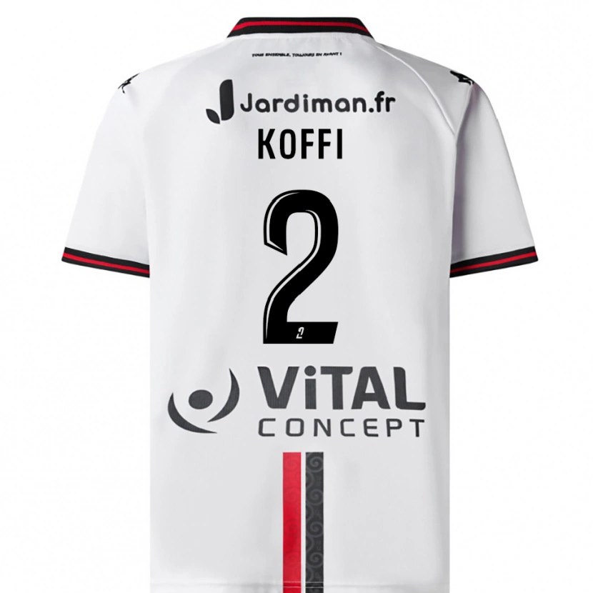 Danxen Dames Erwin Koffi #2 Wit Rood Uitshirt Uittenue 2025/26 T-Shirt België