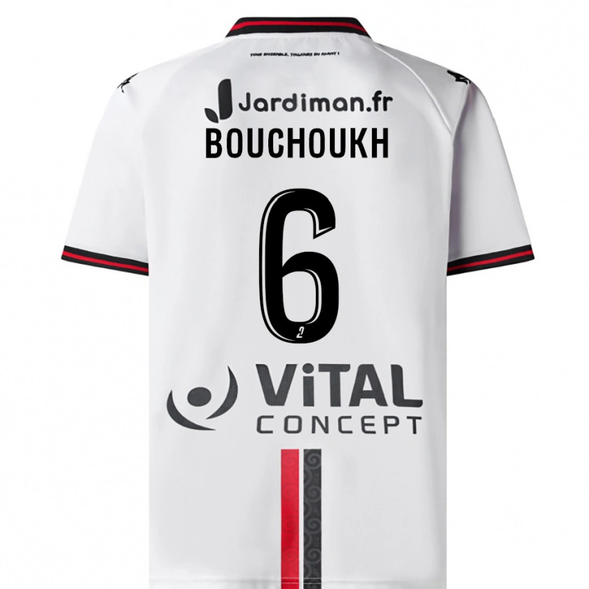 Danxen Dames Ahmed Bouchoukh #6 Wit Rood Uitshirt Uittenue 2025/26 T-Shirt België