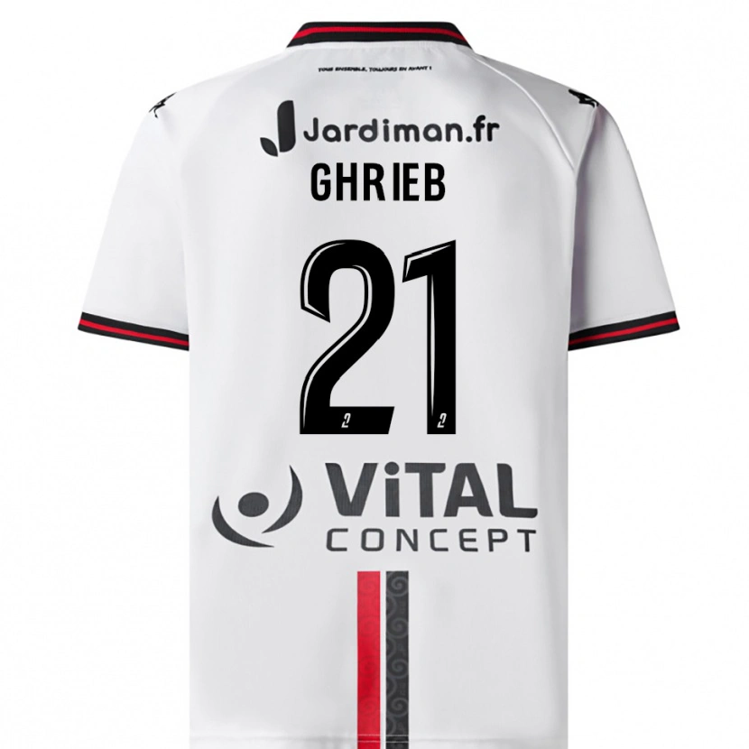 Danxen Dames Rayan Ghrieb #21 Wit Rood Uitshirt Uittenue 2025/26 T-Shirt België