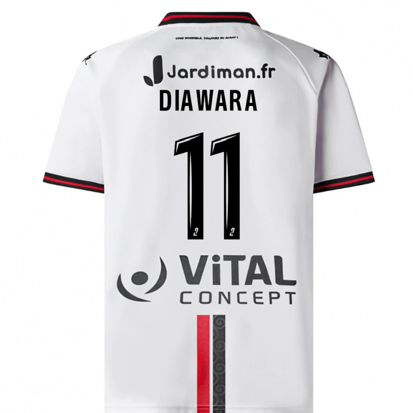 Danxen Dames Mamadou Diawara #11 Wit Rood Uitshirt Uittenue 2025/26 T-Shirt België