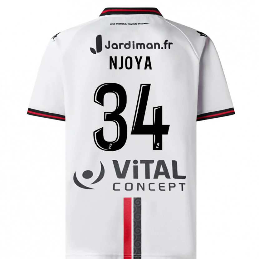 Danxen Dames Youssef Njoya #34 Wit Rood Uitshirt Uittenue 2025/26 T-Shirt België