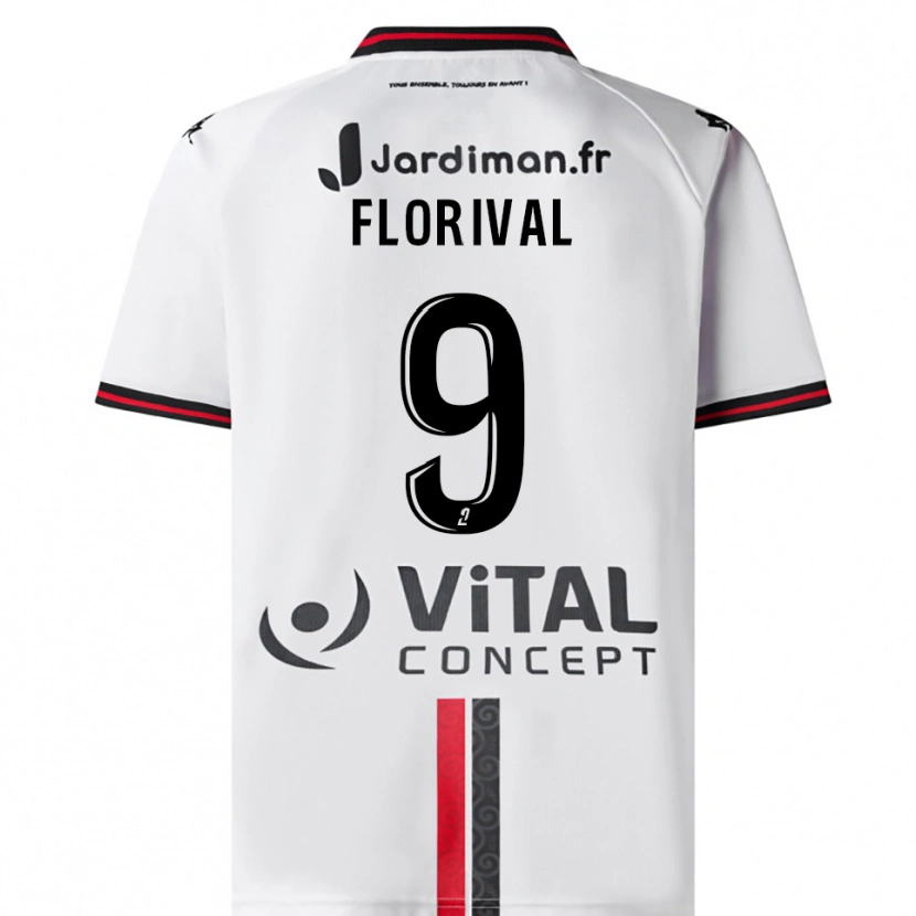 Danxen Dames Nicolas Florival #9 Wit Rood Uitshirt Uittenue 2025/26 T-Shirt België