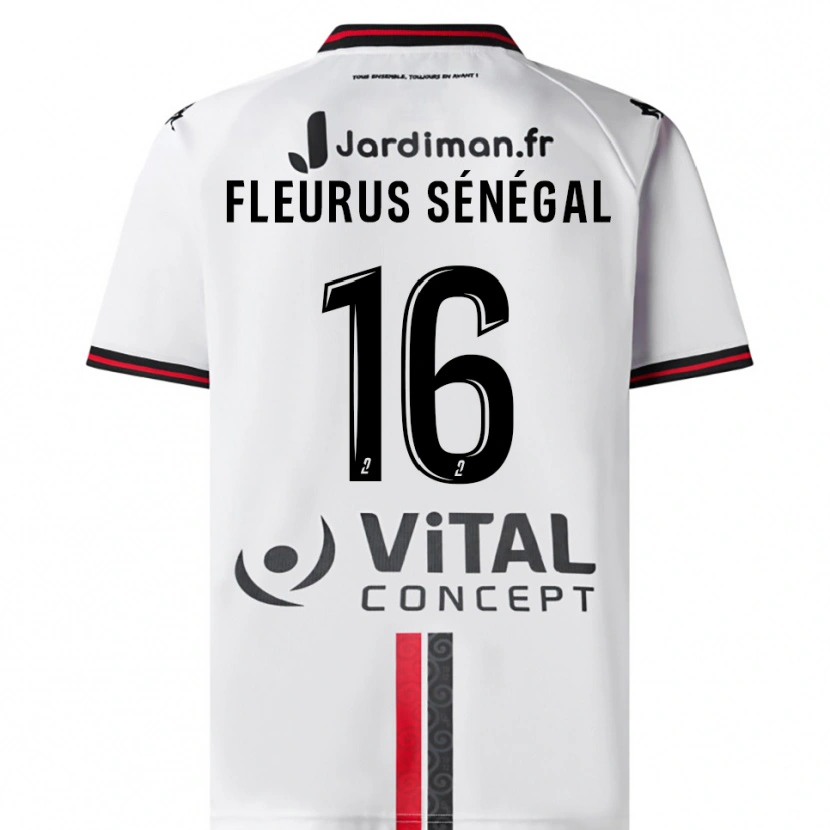 Danxen Dames Paul Fleurus Sénégal #16 Wit Rood Uitshirt Uittenue 2025/26 T-Shirt België
