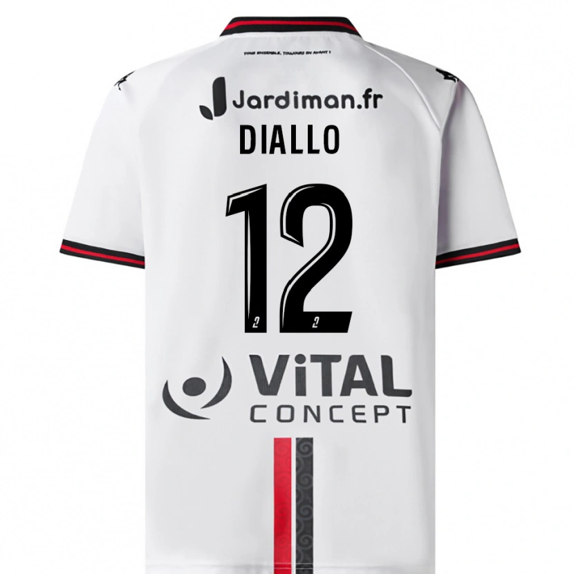 Danxen Dames Youssouf Diallo #12 Wit Rood Uitshirt Uittenue 2025/26 T-Shirt België