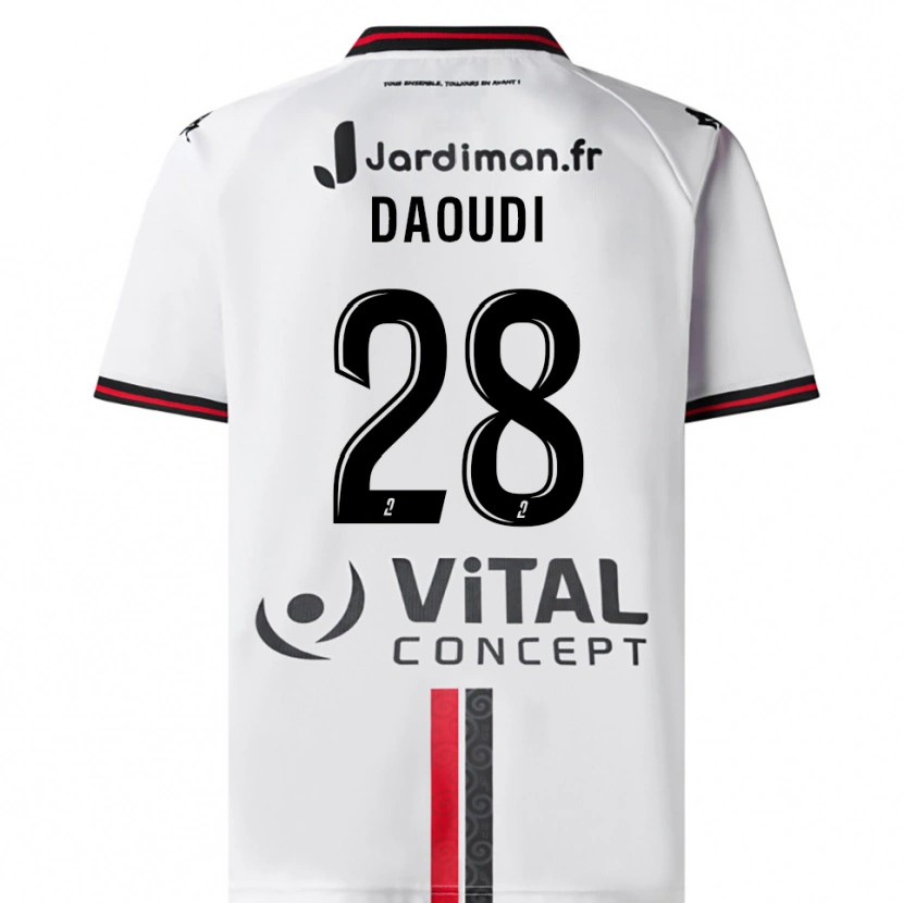 Danxen Dames Sana Daoudi #28 Wit Rood Uitshirt Uittenue 2025/26 T-Shirt België