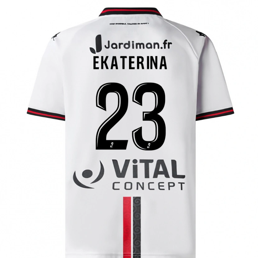 Danxen Dames Tyrishkina Ekaterina #23 Wit Rood Uitshirt Uittenue 2025/26 T-Shirt België
