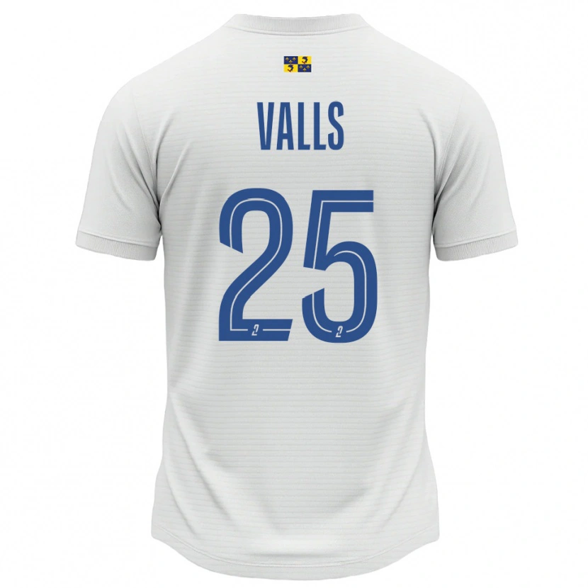 Danxen Dames Théo Valls #25 Wit Blauw Uitshirt Uittenue 2025/26 T-Shirt België