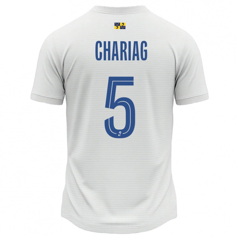 Danxen Dames Adam Chariag #5 Wit Blauw Uitshirt Uittenue 2025/26 T-Shirt België