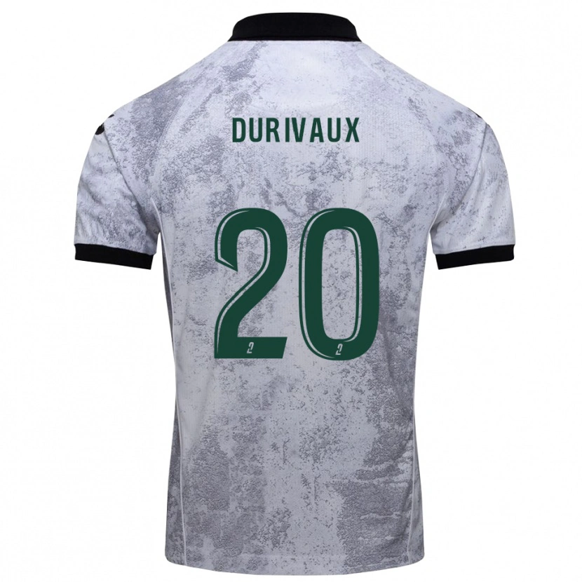 Danxen Dames Dylan Durivaux #20 Wit Zwart Uitshirt Uittenue 2025/26 T-Shirt België