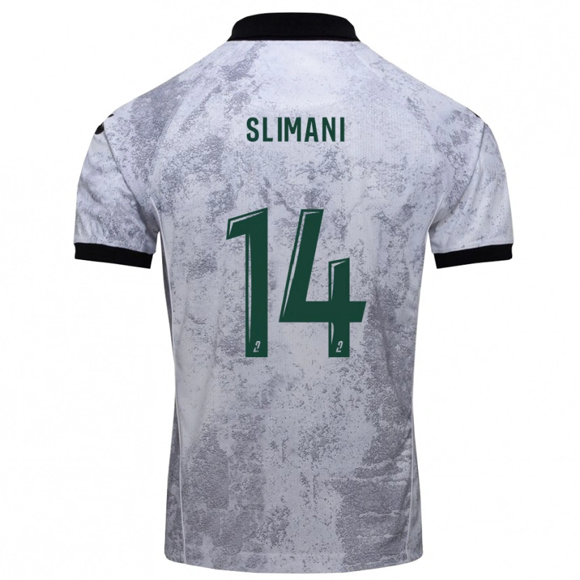 Danxen Dames Rayan Slimani #14 Wit Zwart Uitshirt Uittenue 2025/26 T-Shirt België
