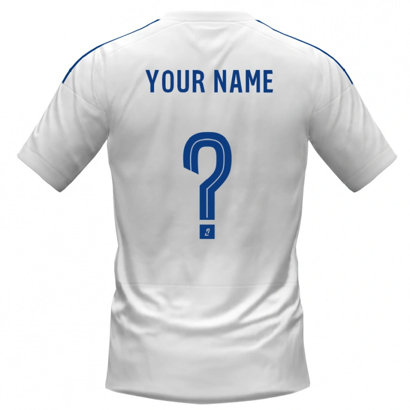 Danxen Dames Uw Naam #0 Wit Blauw Uitshirt Uittenue 2025/26 T-Shirt België