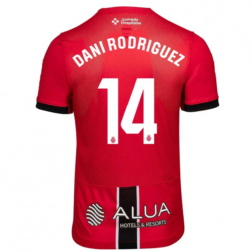 Danxen Kinderen Dani Rodríguez #14 Rood Zwart Thuisshirt Thuistenue 2025/26 T-Shirt België
